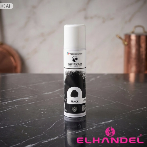 Barwnik spożywczy 250ml jadalny zamsz w spray czarny ozdoby velvet i rękaw cukierniczy