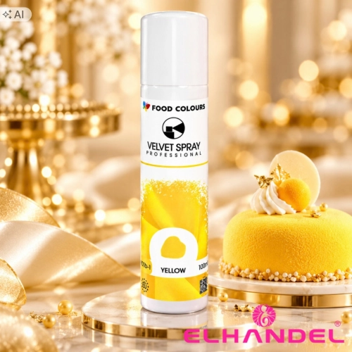 Barwnik spożywczy 100ml jadalny zamsz w spray żółty ozdoby velvet i rękaw cukierniczy