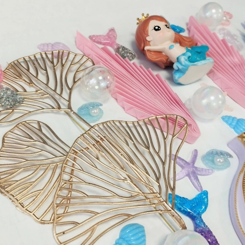 Topper na tort syrena dekoracje morskie urodziny ogon syreny muszla ozdoby 31el