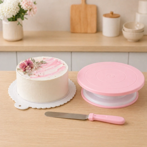 Patera obrotowa szpatułka podkładka zestaw do dekoracji tortów ciasta