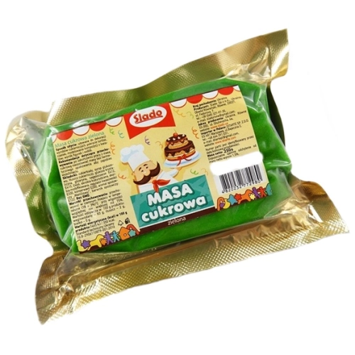 Masa cukrowa lukier plastyczny do dekoracji tortu ciast urodziny kolor zielony 250g