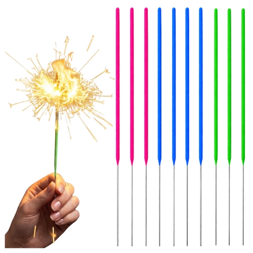 Zimne ognie 10 sztuk sparkles kolorowe neonowe dekoracje urodzinowe sylwester party
