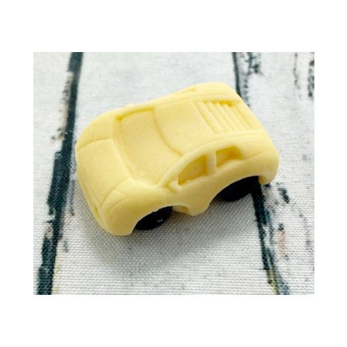 Figurka cukrowa autko żółte do dekoracji tortu ozdoby na tort samochód auto