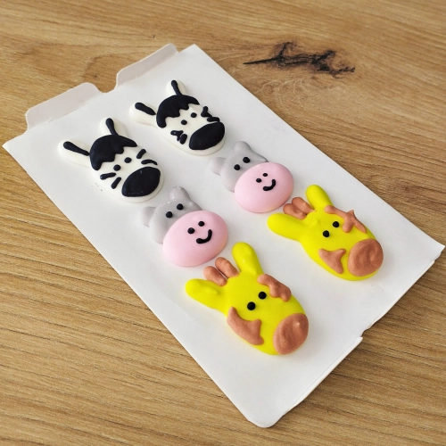 Dekoracje cukrowe na tort 6 sztuk zwierzęta zebra hipopotam żyrafa na babeczki dekoracje urodzinowe